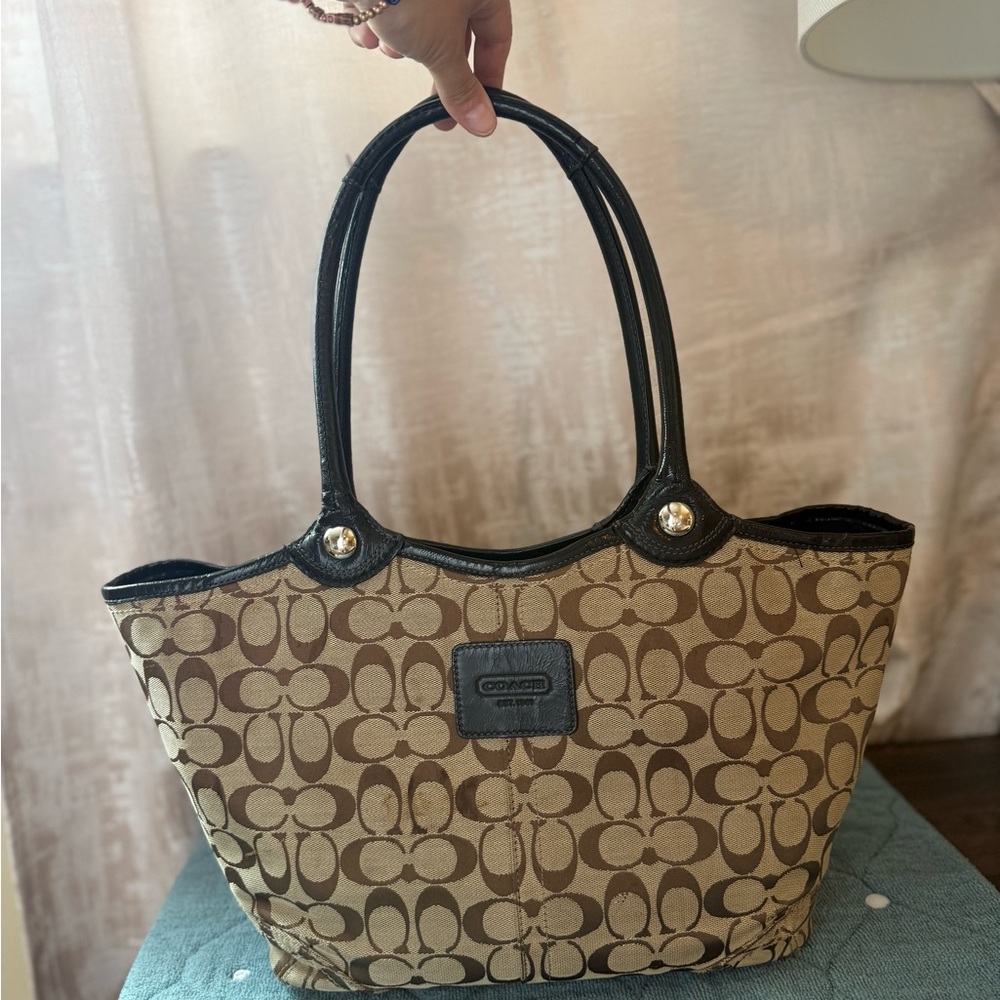 Coach Brown and Black Women's Tote Bag